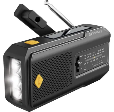 Zdjęcie produktu dla Sandberg Survivor Radio All-in-1 2000, Przenośny, AM, FM, 87 - 180 MHz, 520 - 1710 kHz, 3 W, Analogowy