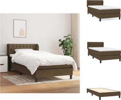 Obrázok produktu pre vidaXL Box spring posteľ s matracom tmavohnedá 90x200 cm látka - Postele a rámy postelí