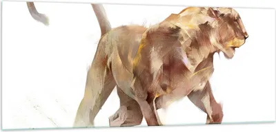 Produktbild von Bilder auf glas - Tier Abstraktion - 100x40cm - Glasbilder - Wandbilder - Kunstdruck - zum Aufhängen bereit - Wanddekoration aus Glas - Glas Bilder - Wandbild auf Glas - Einteilig - GAB100x40-3967
