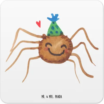 Produktbild von Mr. & Mrs. Panda Untersetzer für Gläser Spinne Agathe Party 15er Set - Weiß - Geschenk, Selbstliebe, Glas-Untersetzer, Tischuntersetzer, Glück, Coaster, Tassenuntersetzer