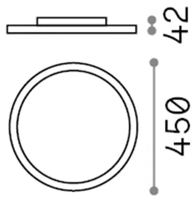 Immagine prodotto di Plafoniera Moderna Fly Slim Alluminio-Plastiche Bianco Led 26W 4000K D45Cm
