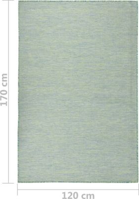 vidaXL Outdoor-Teppich Flachgewebe 120x170 cm Türkis