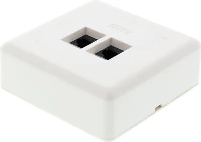 Image de Prise murale, montage en surface, UTP, 2xRJ45, Cat6, blanc