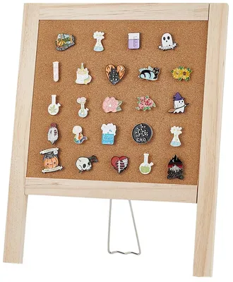 Klein kurkbord voor bureau met sta-bureau - decoratief prikbord voor thuis - school- en kantoordecoratie - 38 x 30,1 cm