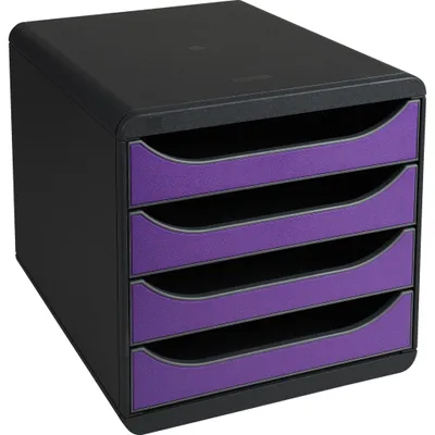 Immagine prodotto di Exacompta 310720D Cassettiera Big Box 4 cassetti Iderama Viola