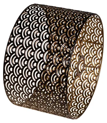 Metall-Lampenschirm rund, schwarz-gold, 30 cm, für Tisch- und Deckenlampe