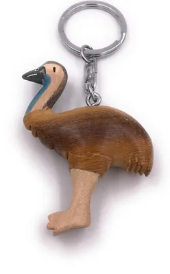 Produktbild von Onwomania Schlüsselanhänger aus Holz Pfau Storch Flamingo Vogel Fassan Haushuhn Anhänger Charm
