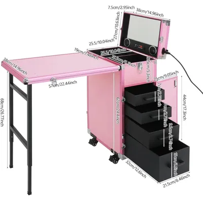 Produktbild von Mobile Nagellampe, faltbares Design, praktische Aufbewahrung, Rosa