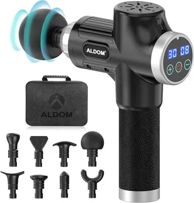 Produktbild von Massagepistole, Muskelpistole 30 Geschwindigkeiten um 4800 U / min 8 Köpfe, elektrische Handmassager