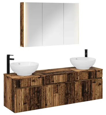 Productafbeelding van vidaXL Badkamerkast-set, 4 stuks, gerecycled hout, houtvezel