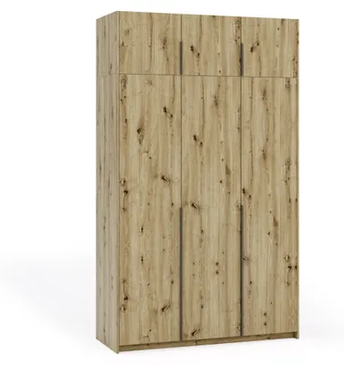 Obrázek produktu pro Margaret Hadas24 Skříň APOLLONIA I bez zrcadla, skříň s otočnými dveřmi, moderní skříň,  velký úložný prostor 150 x 250 cm (artisan, černé úchytky)