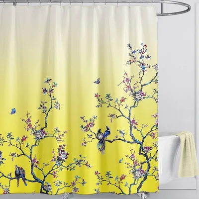 Produktbild von Omgoods – Wasserdichte Duschvorhang mit Blumenmuster, 180 x 180 cm