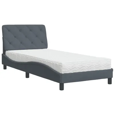 Produktbild von Bett mit Matratze Dunkelgrau 90x200 cm Samt