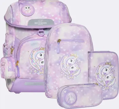 Produktbild von Beckmann Schulranzen-Set Plus Air Unicorn Princess Purple 6-teigig.