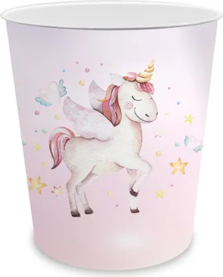 Produktbild von itenga Papierkorb für Kinder - Motiv Einhorn - ca. 11 Liter
