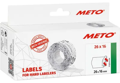 Productafbeelding van METO 9506169 METO Preisetiketten leuchtrot permanent 26,0 x 16,0 mm, 6 Rollen