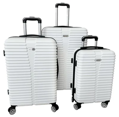 Produktbild von LEX 3er Kofferset Trolley ABS (55x37x24cm, 65x43x27cm, 75x49x29cm) MC3083 Weiß