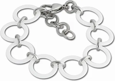 Produktbild von Amello Edelstahl Keramik Armband Circle Damen Schmuck silber weiß ESAX14W