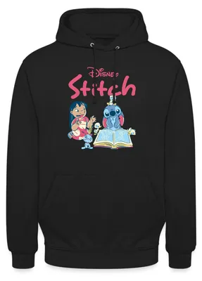 Produktbild von Lilo & Stitch Mit Buch Uni Hoodie, S, Schwarz