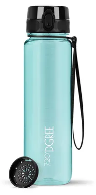 Produktbild von uberBottle crystalClear Trinkflasche mit Sieb 1000ml / Ocean Blue/ 720DGREE