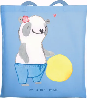 Produktbild von Mr. & Mrs. Panda Tote Bag Physiotherapeutin Herz - Sky Blue - Geschenk, dokumententasche, Einkaufstasche, Jutebeutel, Tasche, Beutel