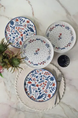 Obrázok produktu pre Hermia Concept, sada elegantných dezertných tanierov (4 kusy), priemer 22 cm, 100% keramika, vhodné do umývačky riadu