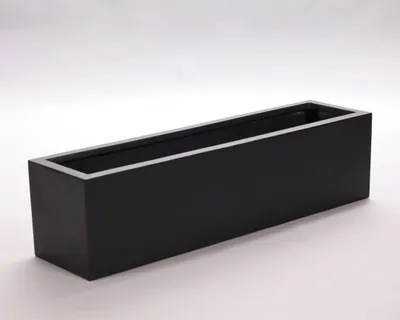 Produktbild von Elegant Einrichten | Pflanzkübel | Fiberglas | rechteckig | 100x25x25cm | elegant schwarz-matt