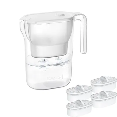Zdjęcie produktu dla Dzbanek filtrujący do wody Waterdrop z 4 filtrami, 2,5 l, certyfikat NSF, bez BPA, biały (filtr wymienny: WD-PF-01A)