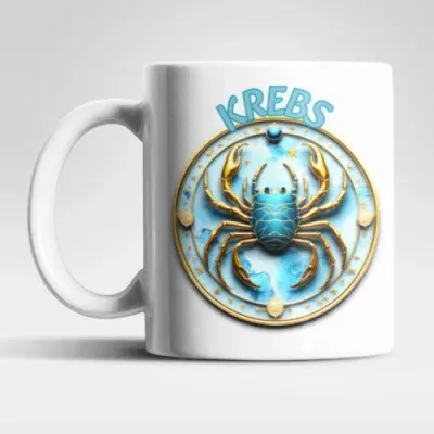 Produktbild von Sternzeichen Zodiac Kaffeetasse Teetasse Geschenkidee 325 ml – Krebs
