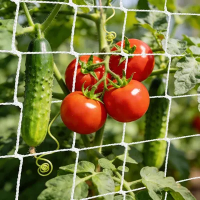 Imagen del producto de Red de protección para plantas de polietileno, de 1,5 x 4,5 metros, ideal para tomates y pepinos, para uso en jardines