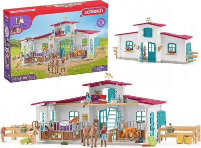 Produktbild von Schleich Horse Club - Pferdesportzentrum Lakeside  + Zubehör, Figurenset 5+