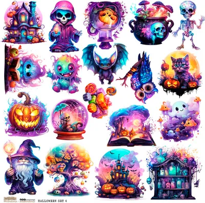 Produktbild von AUFKLEBER - ScrapLove - Halloween Set 4
