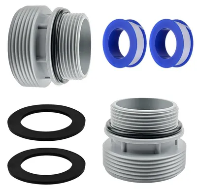 Zdjęcie produktu dla Zestaw adapterów do węża basenowego, konwersja z 38 mm na 1,5 cala, 6-częściowy
