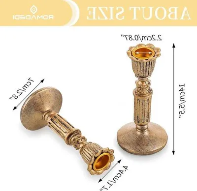 Productafbeelding van Famanu Kandelaar, handgemaakt - Vintage design in bruin met gouden accenten