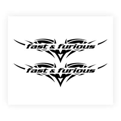 Produktbild von Sticker Aufkleber Fast & Furious Schwarz 14 x 16 cm