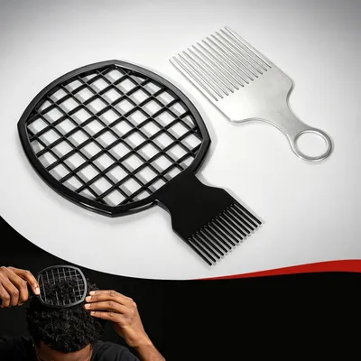 Productafbeelding van Haarstylingkam voor afrohaar van ABS en aluminium
