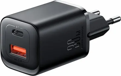Immagine prodotto di Caricabatterie rapido USB e USB-C, PD e Q.C 3.0, 3A, 30W - Nero