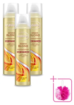 Obrázek produktu pro 3x Suchý šampon Andrélon Zomerblond pro blond vlasy - 245 ml - Balení po 3 kusech