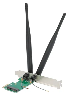 Image de Carte adaptateur Mini PCIe vers PCIe, convertisseur réseau sans fil pour ordinateur de bureau (avec antenne 6 dB)