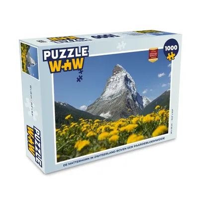 Obrázok produktu pre MuchoWow® Puzzle 1000 ks Matterhorn vo Švajčiarsku nad púpavovou lúkou