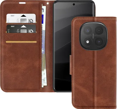 Image de Avizar, étui porte-monnaie Redmi Note 14 Pro / 14 Pro Plus avec dragonne, marron foncé