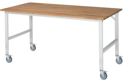 Produktbild von RAU Arbeitstisch 2000x1000x910-1230 fahrbar B-Platte 25mm l.gr