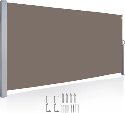 Produktbild von Seitenmarkise Ausziehbar Balkon Anthrazit Sonnenschutz Vollkassette Sichtschutz braun 160x300cm