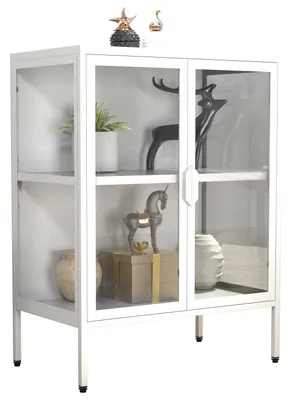 Immagine prodotto di Vetrina in piedi | Vetro con vetro di sicurezza ESG | Dimensioni ca. H. 80 x W. 60 x D. 35 cm | Vetro espositore per stand | Moderno e salvaspazio | Espositore in vetro – Floka S