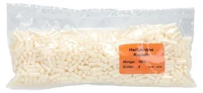 Produktbild von Hartgelatinekapseln Gr.4 weiß/weiß 1000 St