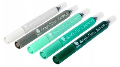 Produktbild von DecoTime Glas & Keramik Marker Pinselspitze 5er Set Grün