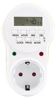 Obrázek produktu pro Digitální časovač, programovatelný spínač, 8 programů, 16 A, 3680 W, 230 V, 50 Hz, LCD displej, snadné programování