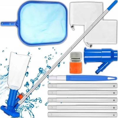 Produktbild von Pool Reinigungsset Mit Teleskopstange Kescher Und Wassersauger Fuer Pool Jacuzzi Und Teich