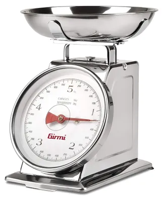 Produktbild von Girmi PS90 mechanische Küchenwaage aus Edelstahl, 5 kg Kapazität, rechteckig