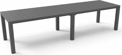 Image de KETER JULIE DOUBLE table de salle à manger - 295 x 90 x 74,5 / 147,5 x 180 x 74,5 - graphite
